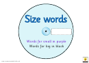 Blue Size Words Worksheet Printable pdf