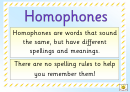 Homophones Classroom Poster Template