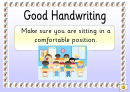 Good Handwriting Classroom Poster Template Printable pdf