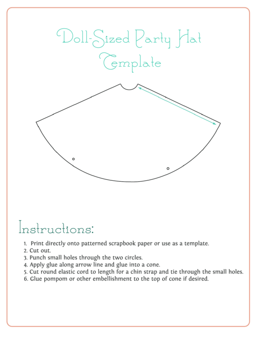 Doll-Sized Party Hat Template Printable pdf