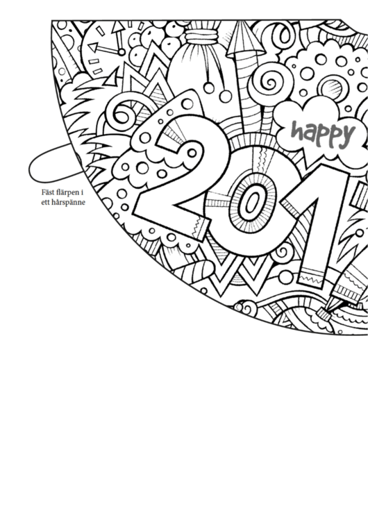 Happy New Year 2017 Party Hat Template Printable pdf