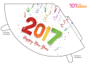 New Year Party Hat Template - 2017