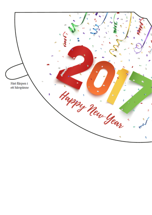 Fillable New Year Party Hat Template - 2017 Printable pdf