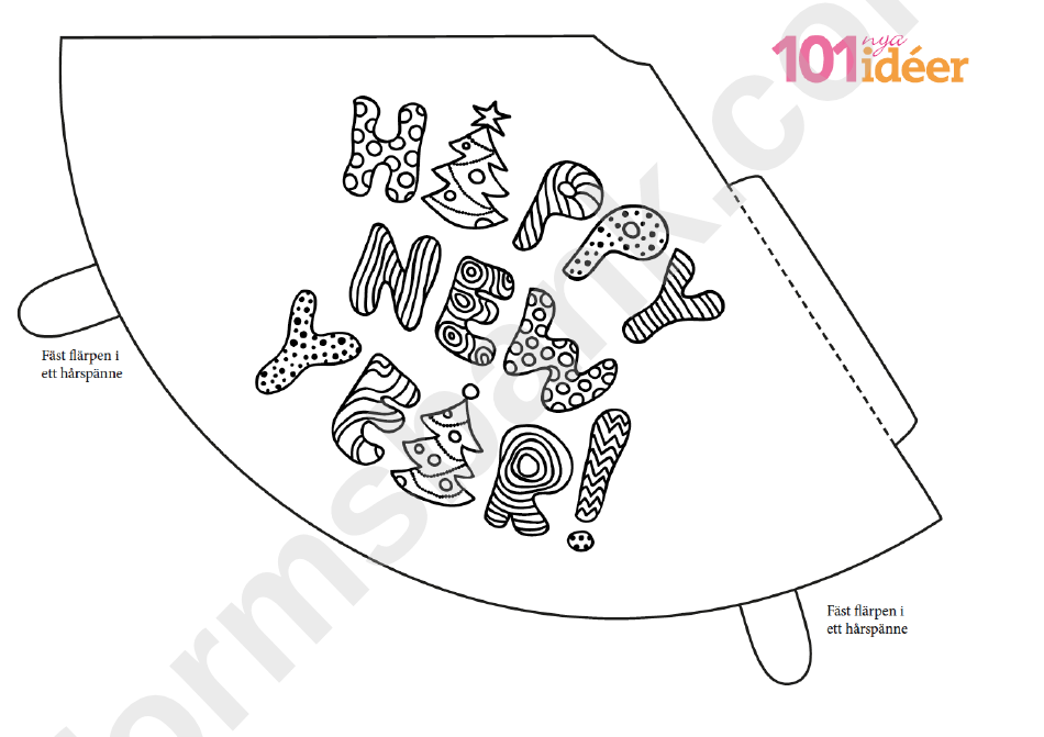 Happy New Year Party Hat Template