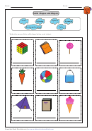 Solid Shapes And Objects Worksheet