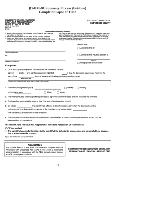 Complaint Lapse Of Time Printable pdf