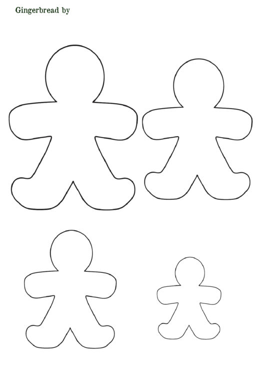 Gingerbread Man Outline Template Printable pdf