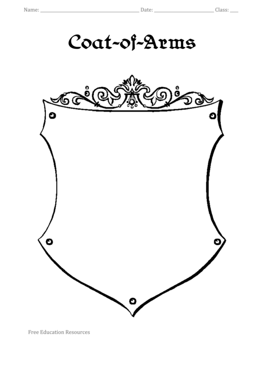 Coat Of Arms Template Printable Pdf Download