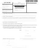 Form Llc-45.40 - Application For Withdrawal