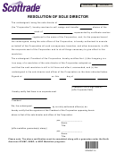 Resolution Of Sole Director Form
