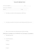Lesson Evaluation Form