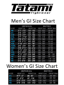 Tatami Fightwear Gi Size Chart