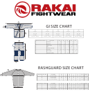 Rakai Fightwear Gi Size Chart