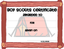 Boy Scouts Certificate Template