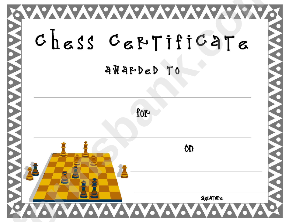 Chess Certificate Template