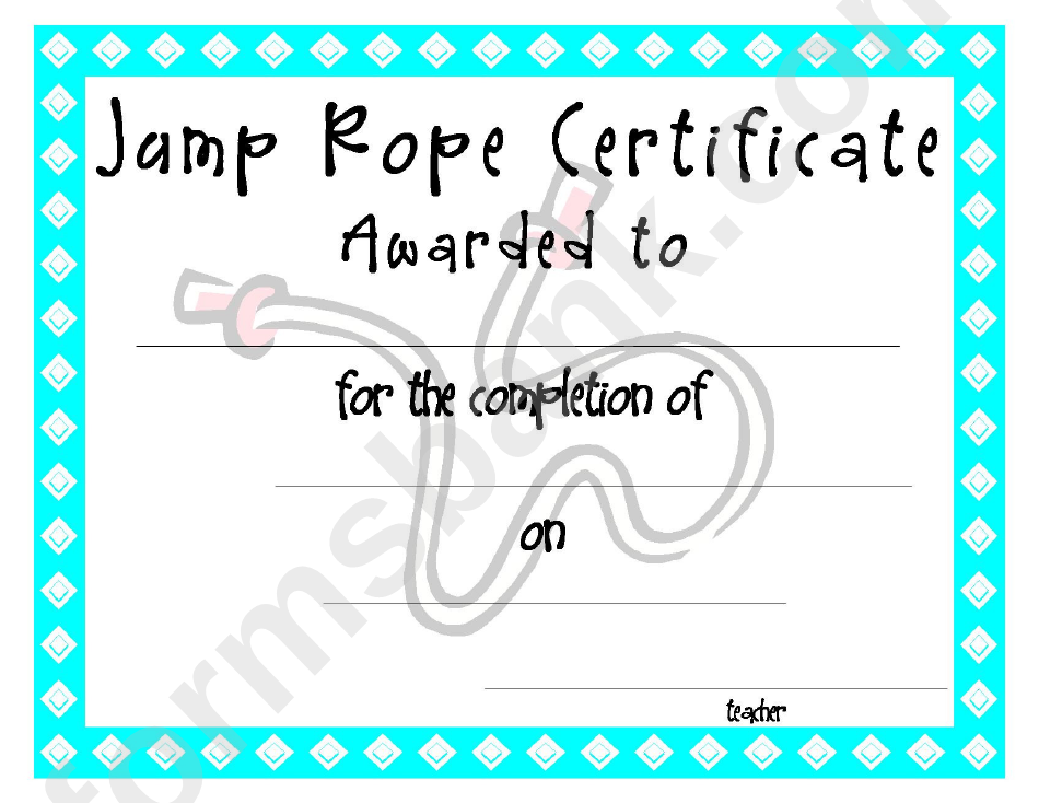 Jump Rope Certificate Template
