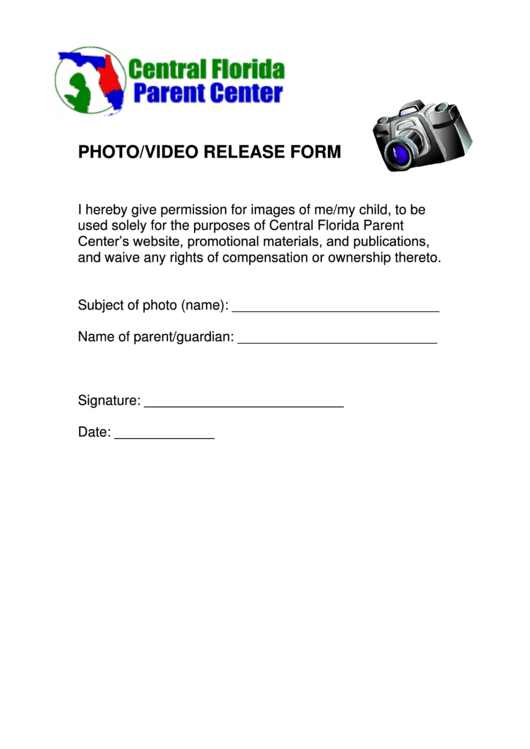 Photo Video Release Form Printable pdf
