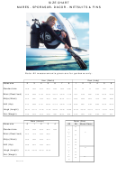 Mares - Sporasub - Dacor - Wetsuits & Fins Size Chart