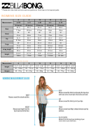 Billa Bong Womens Wetsuit Size Guide