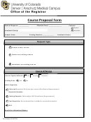 Fillable University Of Clorado Course Proposal Form Printable pdf