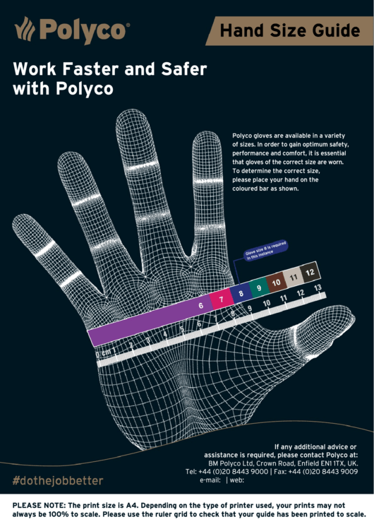 Polyco Hand Size Guide Printable pdf