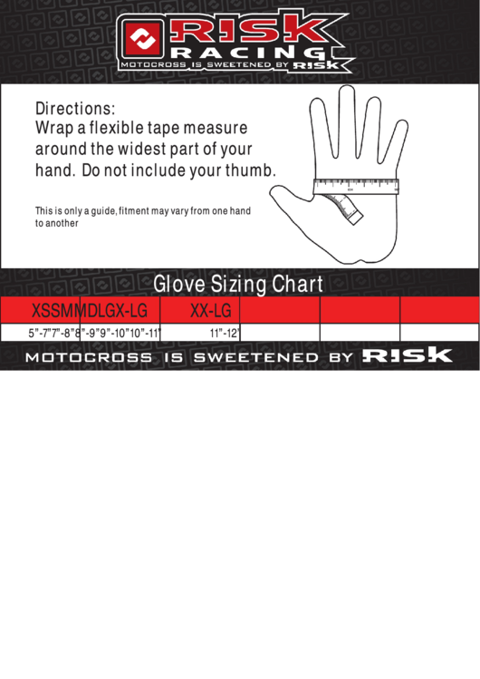 Risk Racing Glove Sizing Chart Printable pdf