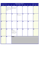 November 2015 Calendar Template