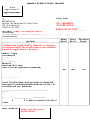 Sample Subcontract Invoice Template