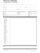 Condition Report Template (art Collection) - The Grace Museum
