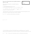 Exponential And Logarithmic Equations Worksheet