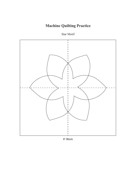 Star Motif 6 Block Quilting Template Printable pdf
