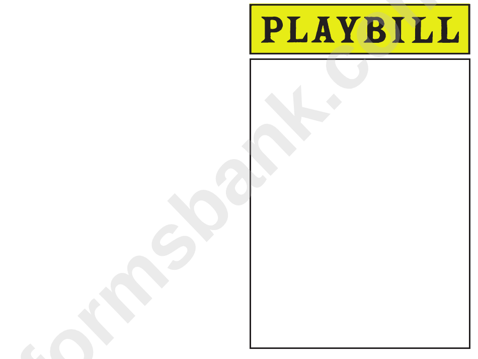 Playbill Template Free Word