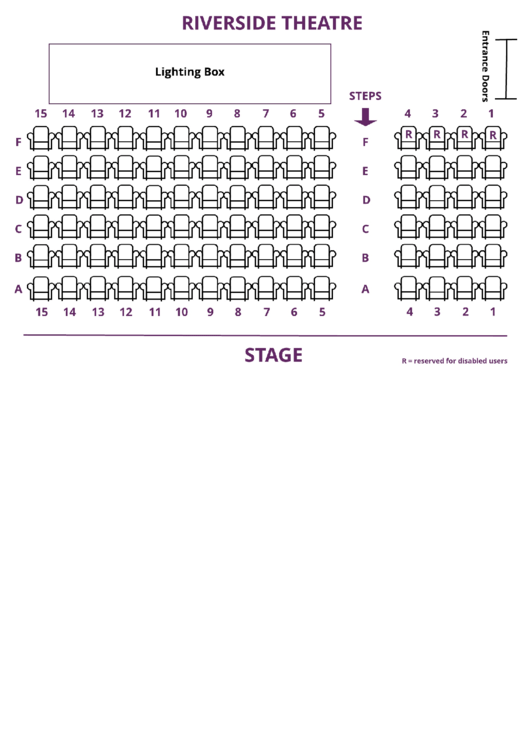 Riverside Theatre Seating Plan Chart - Chichester Community Theatre Printable pdf