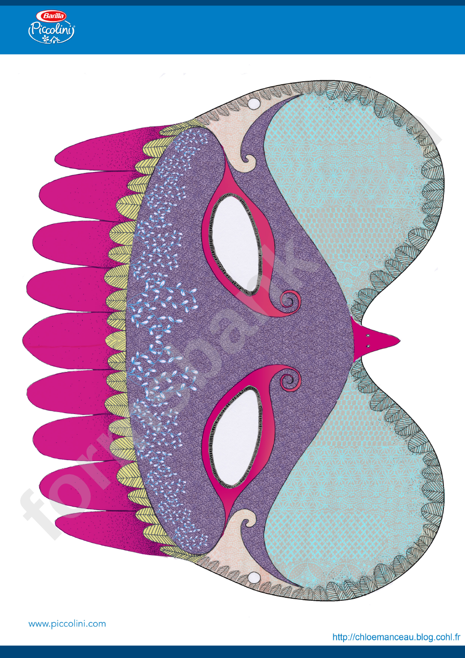 Peacock Mask Template