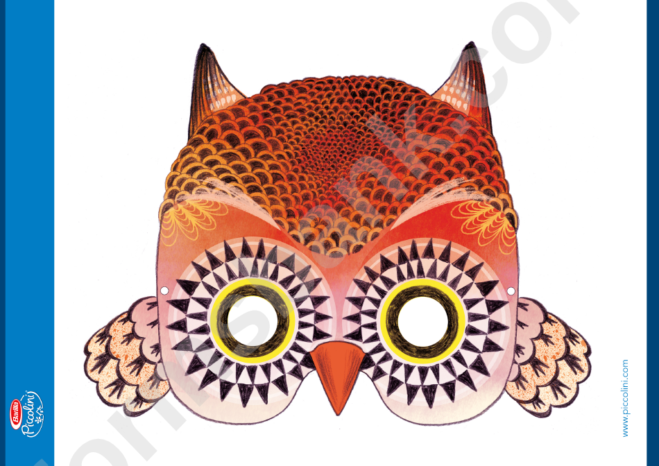 Owl Mask Template printable pdf download