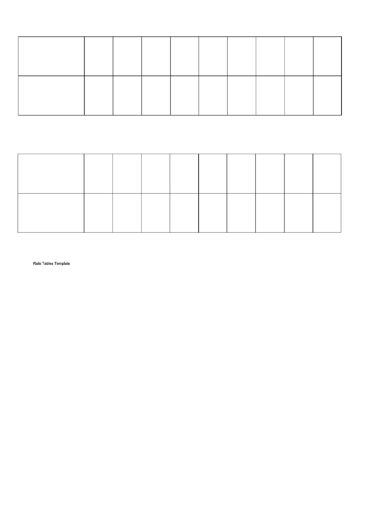 Rate Table Template Printable pdf