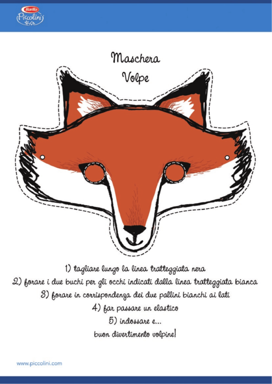 Fox Mask Template Printable pdf