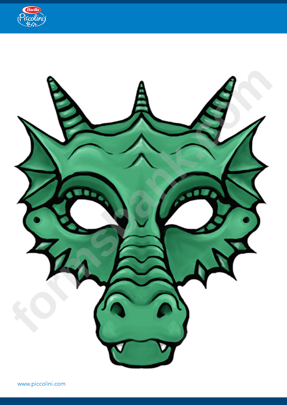 Dragon Mask Template printable pdf download