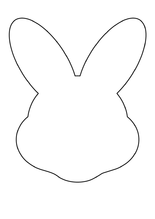 White Easter Bunny Face Template