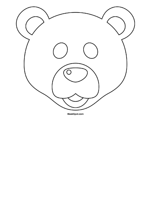 Bear Mask Template To Color Printable pdf
