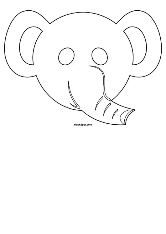 Download Elephant Mask Template To Color printable pdf download