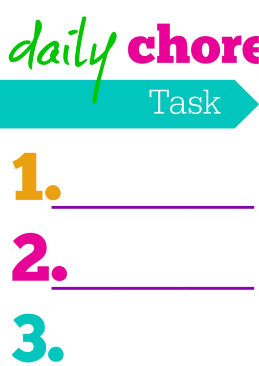 Daily Chores Chart Printable pdf