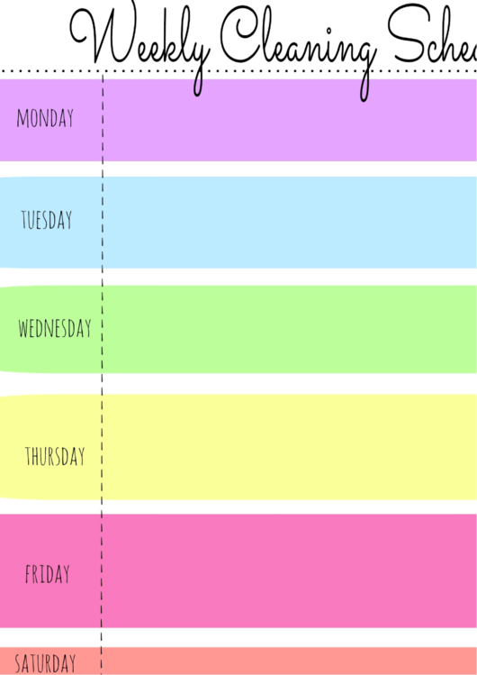 Weekly Cleaning Schedule Template Printable pdf