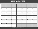 2017 January Calendar Template With Lines