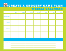Grocery Weekly Calendar Template