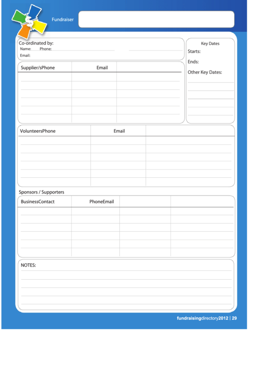 Fundraising Template printable pdf download
