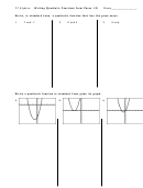Algebra Writing Quadratic Functions Worksheet Printable pdf