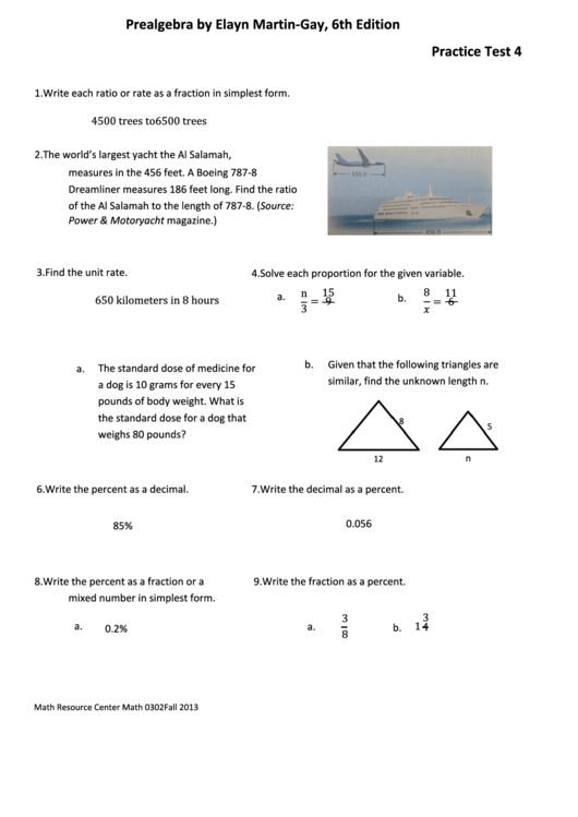Pre-algebra Ratios Worksheet