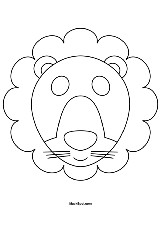 Lion Mask Template To Color Printable pdf