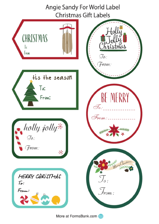 Christmas Gift Label Templates Printable pdf